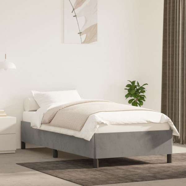 Estructura de cama de terciopelo gris claro 100x200 cm D