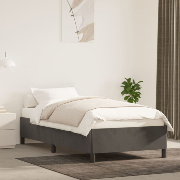 Estructura de cama de terciopelo gris oscuro 100x200 cm D