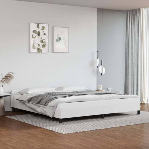 Cabeceira de cama em couro sintético branco 200x200 cm D