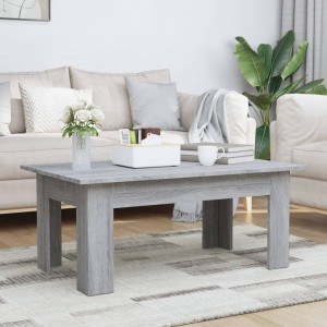 Mesa de centro de madera contrachapada gris Sonoma 100x60x42 cm D