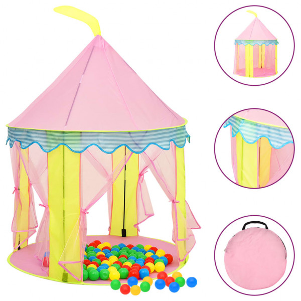 Tienda de juegos para niños rosa 100x100x127 cm D