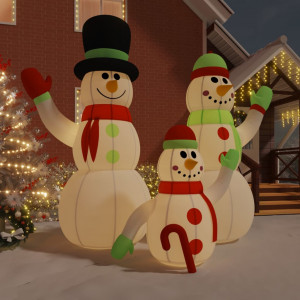 Familia de muñecos de nieve inflables con LED 500 cm D