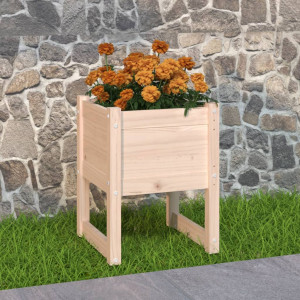 Jardinera de madera maciza de pino 40x40x52.5 cm D