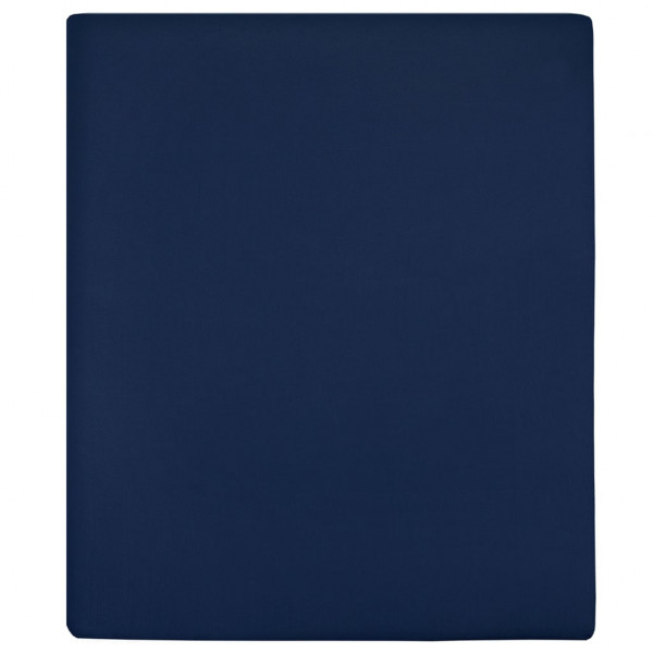 Sábana bajera jersey algodón azul marino 140x200 cm D
