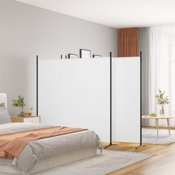 Biombo divisor de 4 painéis de tecido branco 698x180 cm D