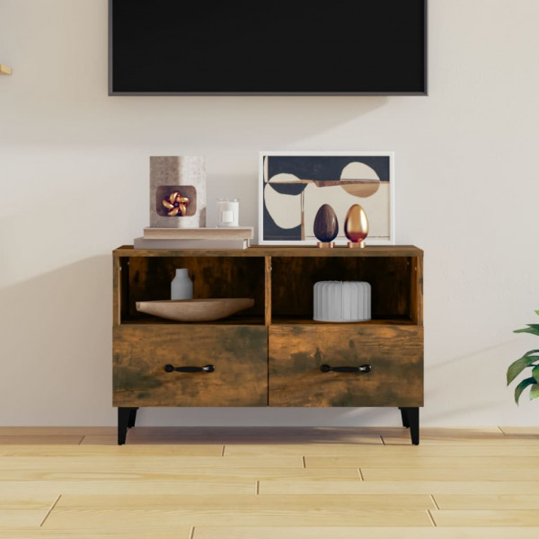 Mobiliário para TV madeira contraplacada carvalho fumado 80x36x50 cm D