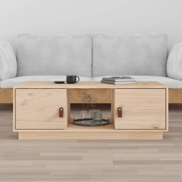 Mesa de centro de madera maciza de pino 100x50x35 cm D