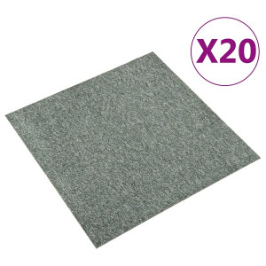 Baldosas de suelo de moqueta 20 uds 5 m² 50x50 cm verde D