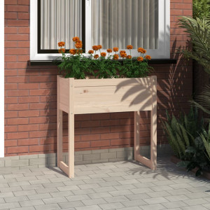 Jardinera de madera maciza de pino 78x40x81 cm D