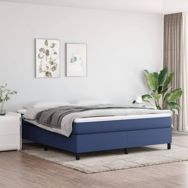 Estructura de cama box spring tela azul 160x200 cm D