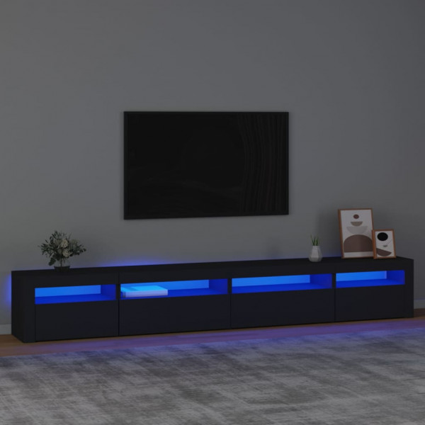Móvel de TV com luzes LED Preto 270x35x40 cm D