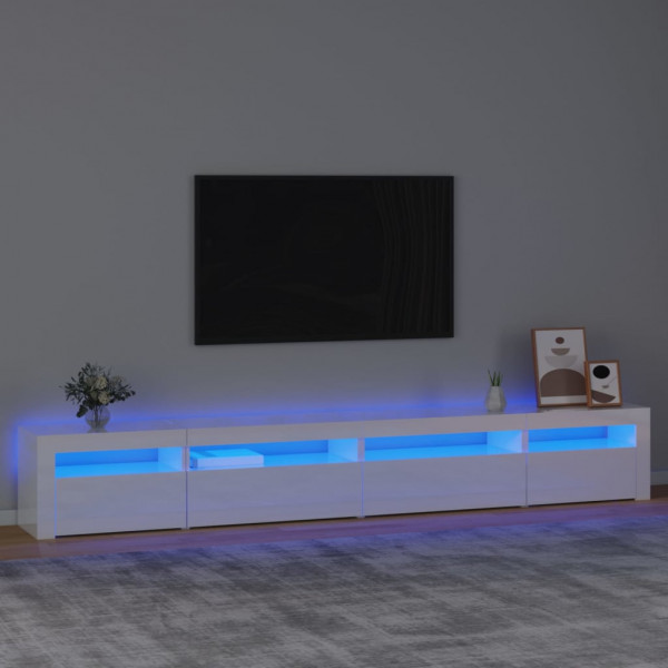 Móvel de TV com luzes LED brancas brilhantes 270x35x40 cm D