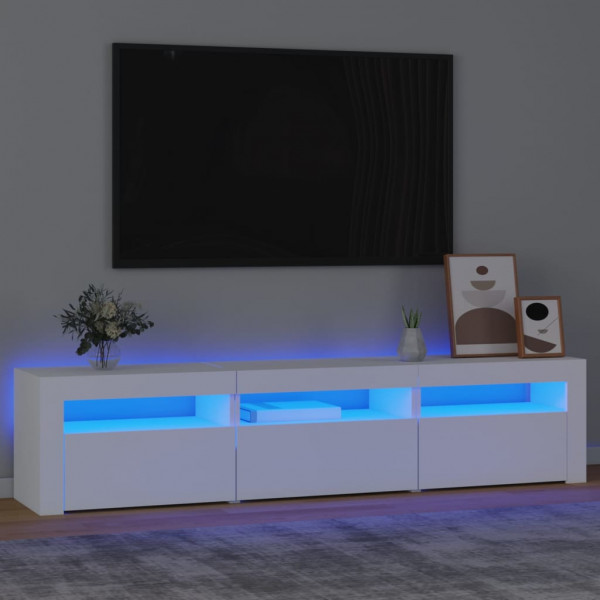 Móveis de TV com luzes LED brancas 180x35x40 cm D