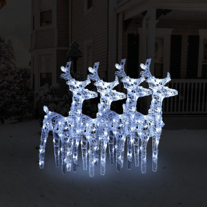 Renos de Navidad 4 unidades 160 LED blanco frío acrílico D