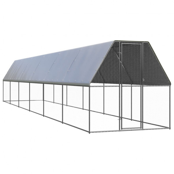 Gaiola para galinheiro externa em aço galvanizado 2x12x2 m D