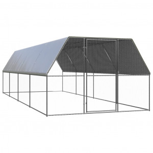 Caixa de galinhas exterior de aço galvanizado 3x8x2 m D