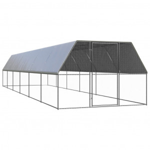 Gaiola para galinheiro externa em aço galvanizado 3x12x2 m D