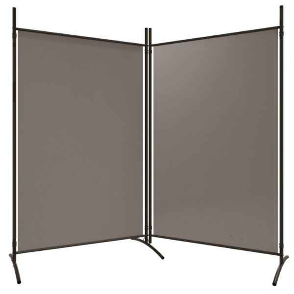 Biombo divisor de 2 paneles de tela gris antracita 175x180 cm M 5