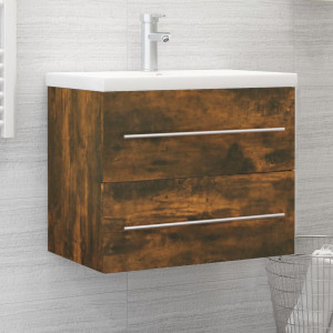 Mueble lavabo madera contrachapada roble ahumado 60x38.5x48 cm D