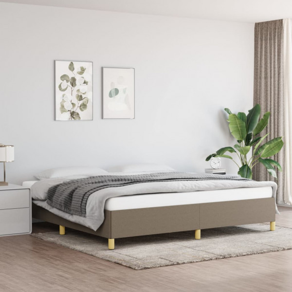 Estructura de cama de tela gris taupe 200x200 cm D