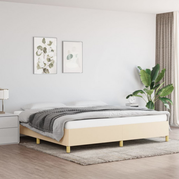 Estructura de cama de tela color crema 200x200 cm D