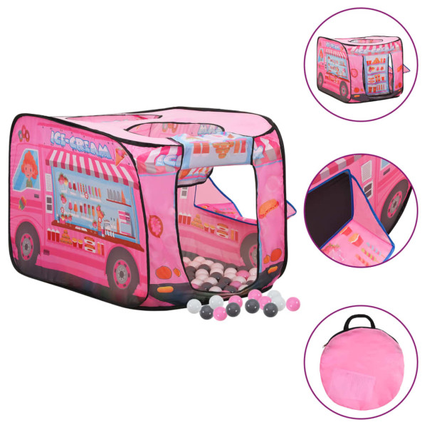 Tienda de juegos para niños con 250 bolas rosa 70x112x70 cm D