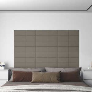 Paneles de pared 12 uds terciopelo gris claro 60x15 cm 1.08 m² D
