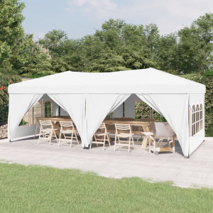 Carpa para fiestas plegable con paredes laterales blanca 3x6 m D