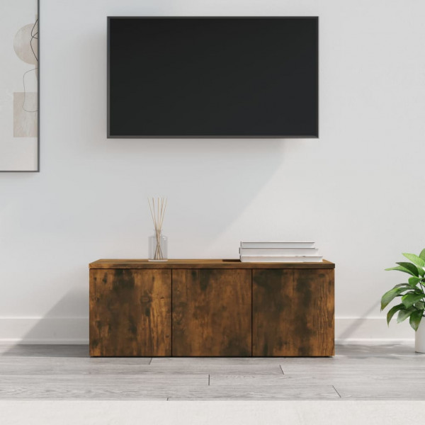Mueble para TV madera contrachapada roble ahumado 80x34x30 cm D