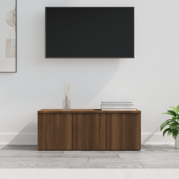 Móvel de TV madeira contraplacada marrom carvalho 80x34x30 cm D