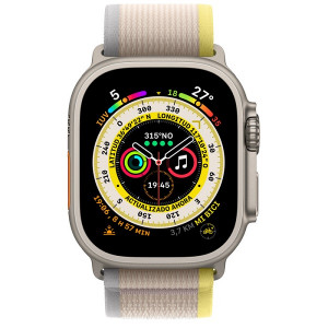 Apple Relógio Ultra GPS + celular 49mm titânio S/M trail loop bege/amarelo D