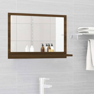 Espelho de banheiro em compensado marrom carvalho 60x10,5x37 cm D