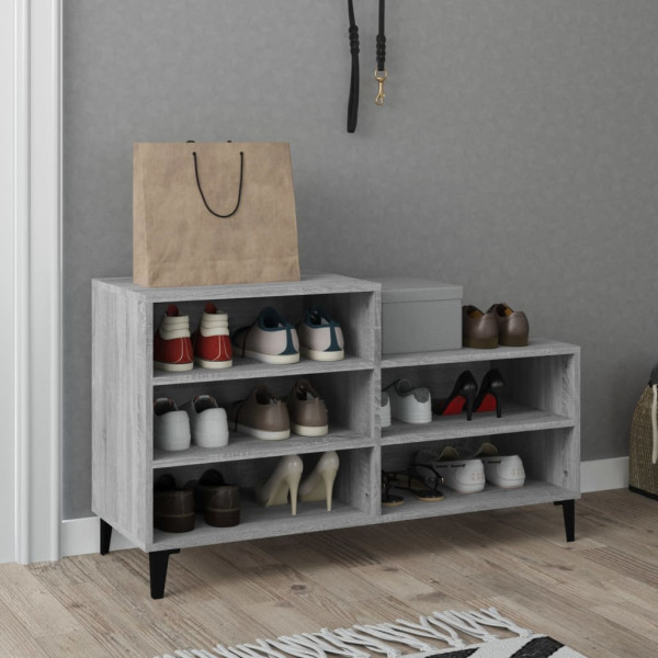 Mobiliário calçado madeira contraplacada cinza Sonoma 102x36x60 cm D