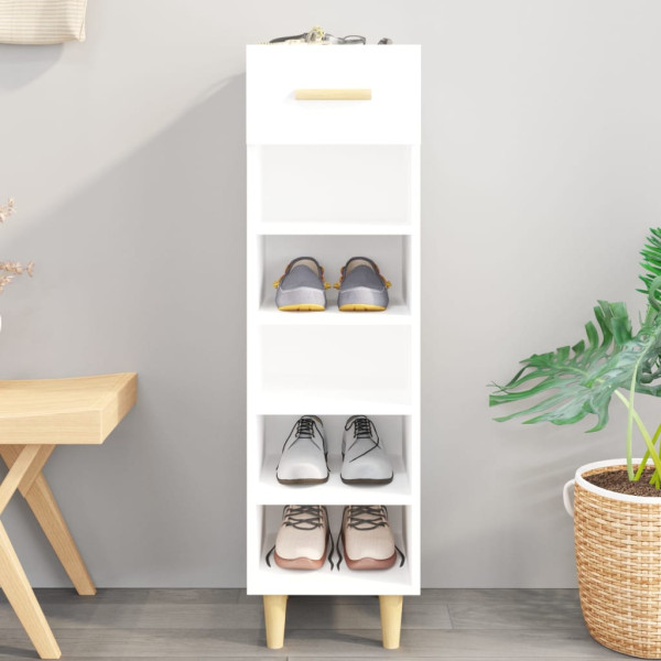 Mobiliário calçado madeira contraplacada branco brilho 30x35x105 cm D