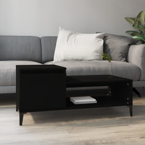 Mesa de centro madera contrachapada negro 100x50x45 cm D