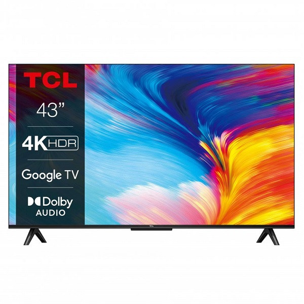 TV inteligente TCL 43" LED 4K HDR 43P631 preto D