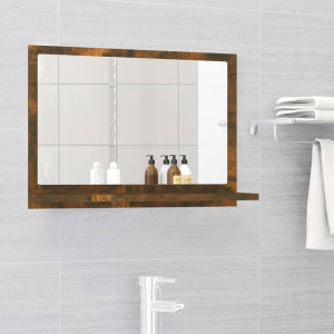 Espejo de baño madera contrachapada roble ahumado 60x10.5x37 cm D