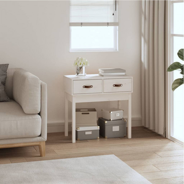 Mesa consola de madera maciza de pino blanco 76.5x40x75 cm D