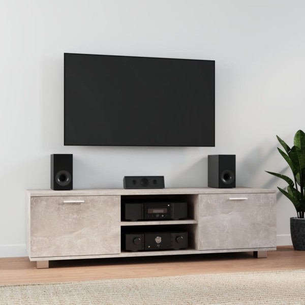 Mueble para TV madera contrachapada gris hormigón 140x40.5x35cm D