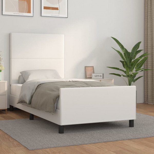 Cabeceira de cama em couro sintético branco 100x200 cm D