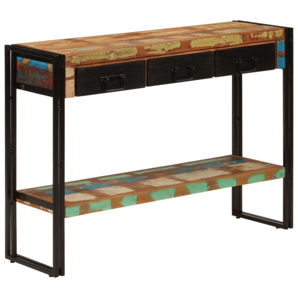 Mesa consola madeira maciça reciclada 110x30x76 cm D