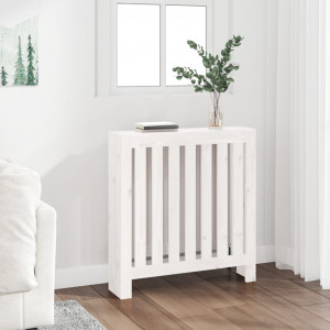 Tampa do radiador em madeira maciça de pinho branco 79,5x19x84 cm D