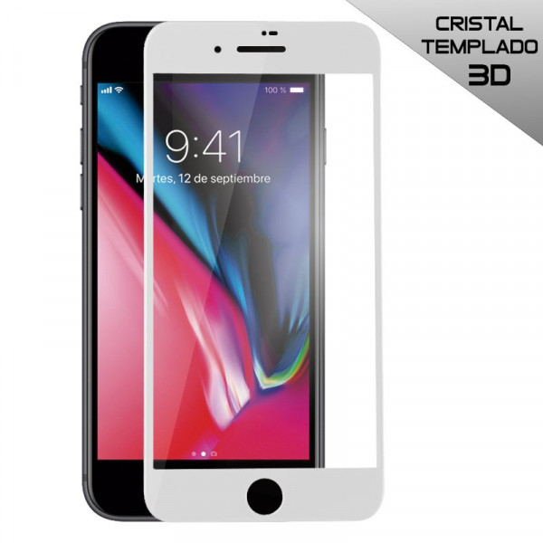 Protetor de cristal temperado COOL para iPhone 7 Plus / iPhone 8 Plus (FULL 3D Branco) D