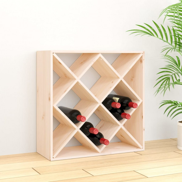 Botellero de madera maciza de pino 62x25x62 cm D