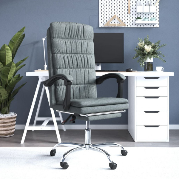 Cadeira de escritório reclinável de tecido cinza escuro D