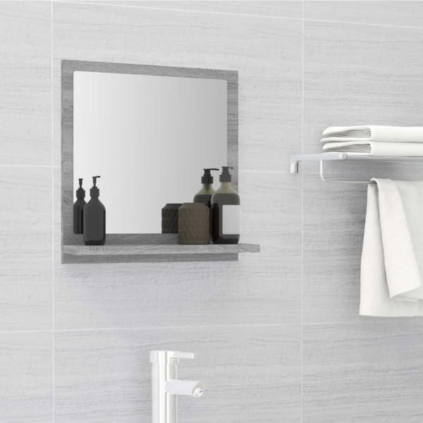 Espejo de baño madera contrachapada gris Sonoma 40x10.5x37 cm D