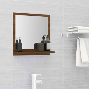 Espejo de baño madera contrachapada marrón roble 40x10.5x37 cm D