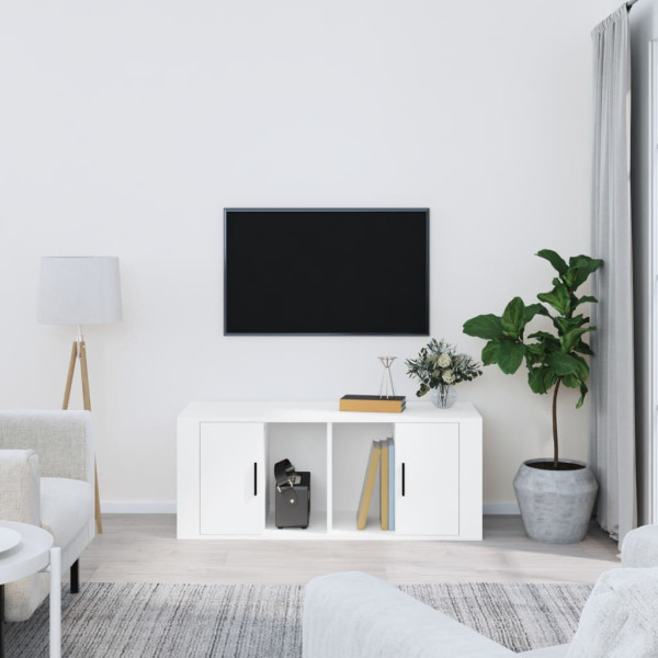 Mueble para TV madera contrachapada blanco 100x35x40 cm D