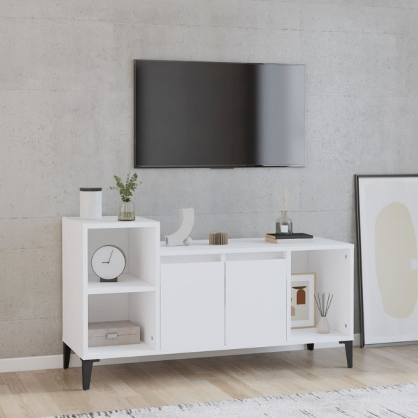 Móveis de televisão de madeira contraplacada branca 100x35x55 cm D