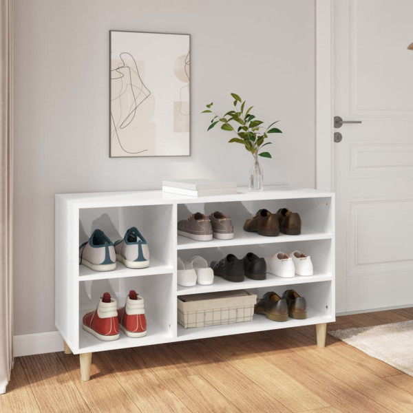 Mobiliário calçado madeira contraplacada branco brilho 102x36x60 cm D